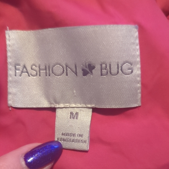 FASHION BUG Elegant Fuchsia Trench Coat Medium - Picture 10 of 12